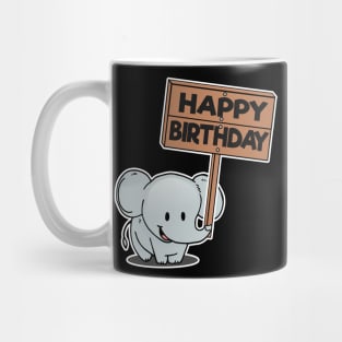 Funny Cute Elephant Birhday Bday Gift Present Child Kids Mug